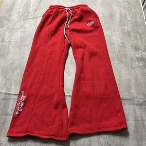Tulones Heather Red Sweatpants Elastic Waist Flare Size L Wide leg Y2k Baggy